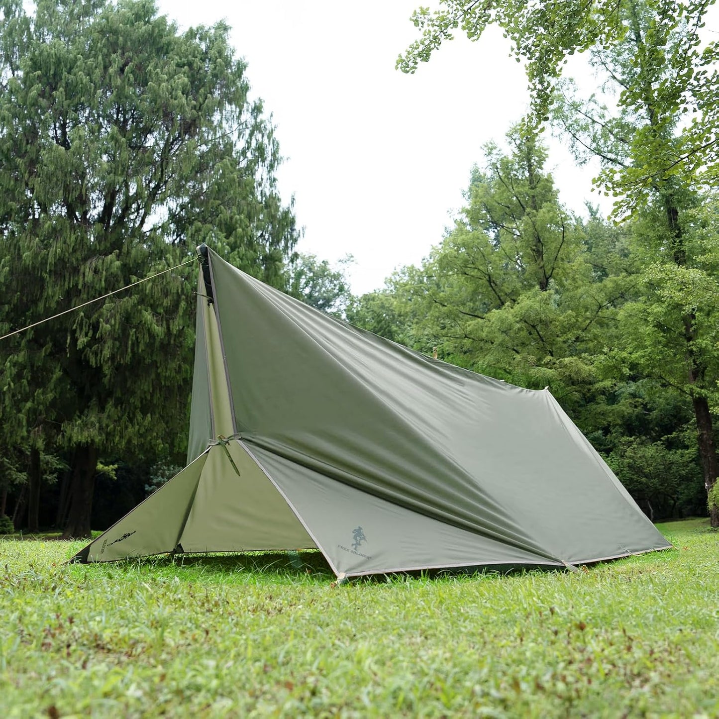 FREE SOLDIER Waterproof Portable Tarp Multifunctional Outdoor Camping Traveling Awning Backpacking Tarp Shelter Rain (Brown 10×10.5ft)