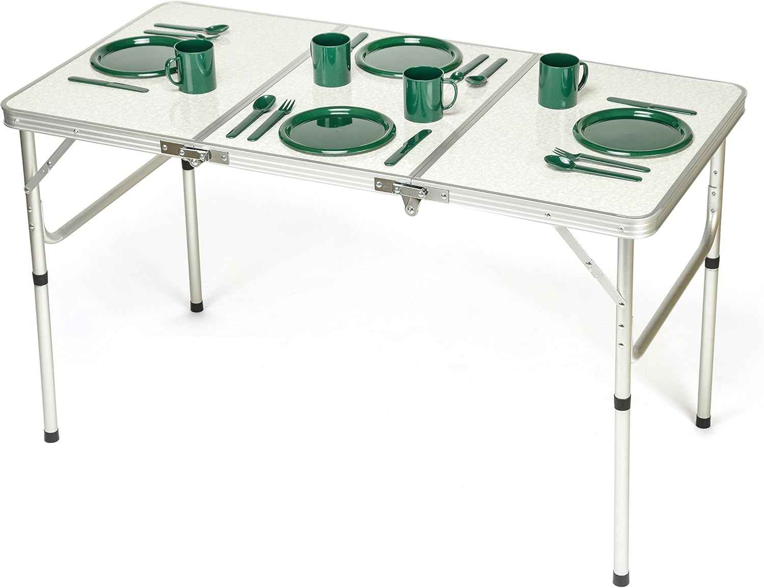 Portable Adjustable Aluminum Folding Table - Lightweight & Versatile for Outdoor Use