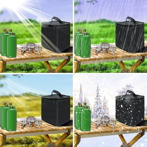 Mini Fuel Cylinder Storage Bag,for 4-Pack Refillable 1LB Empty Propane Cylinder Tank Cover,Gas Tank Protective bag,600D Oxford Fabric,Mini Tank Accessories,for Outdoor Camping,Cooking,Travel, Picnic