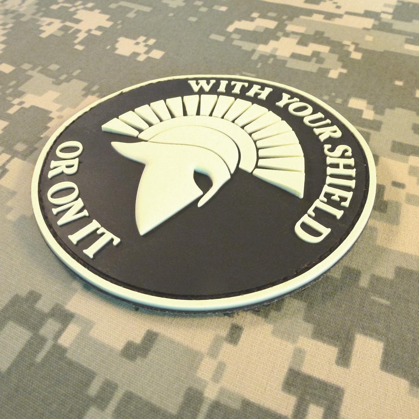 Spartan PVC Morale Patch for Velcro - Tactical Blackout Subdued Patch for Backpacks & Hats