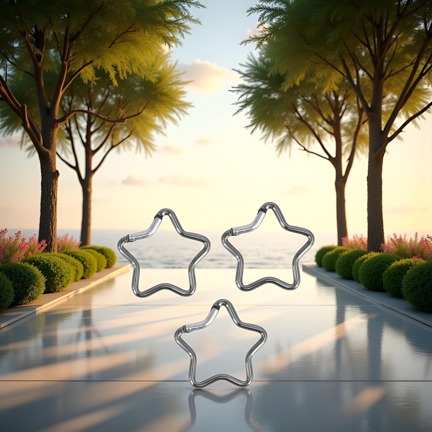3Pcs Silver Carabiner Clip Star Shaped Climbing Buckle Aluminum Alloy Heavy Duty Keyring Hook for Camping Fishing Hiking Traveling Spring Loaded Accessory and Keychain Carabiners Accessories