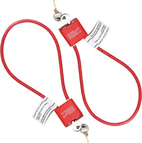 Cable Gun Lock with Key (15") - Keyed Alike - California Approved Safety Device - Secures Pistol, Rifle, Shotgun, Revolver, and Other Firearm Types (2 Pack)