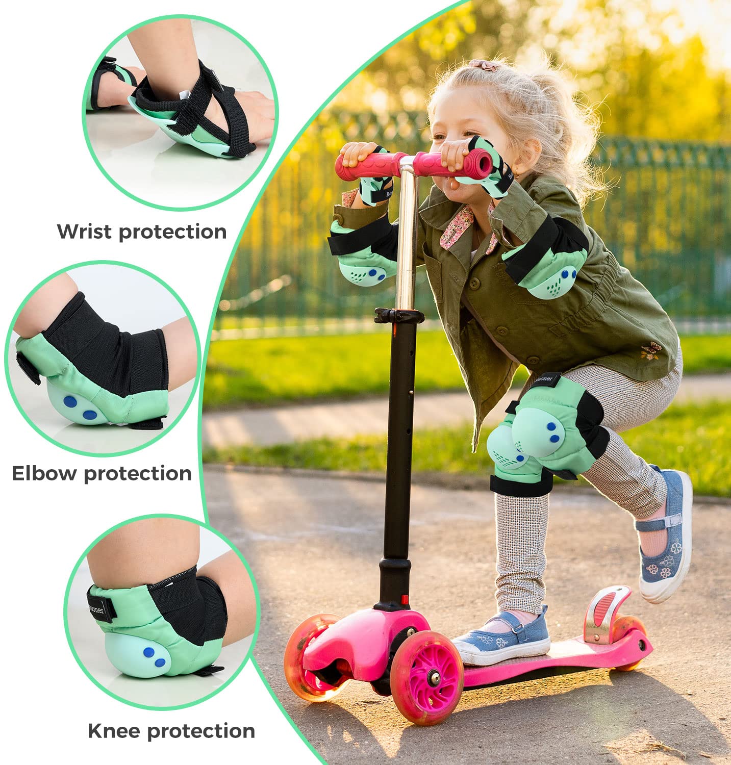 Kids/Youth Knee Pad Elbow Pads for Roller Skates Cycling BMX Bike Skateboard Inline Rollerblading, Skating Skatings Scooter Riding Sports