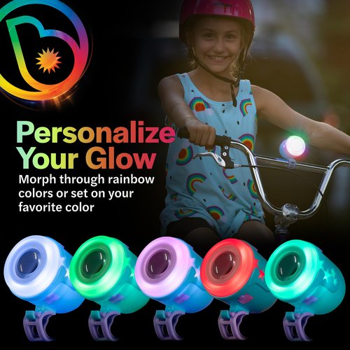Brightz RideBrightz LED Bike Headlight and Tail Light Set - Rechargeable Bike Lights Front and Back - Kids Bicycle & Scooter Accessories for Boys and Girls - Lighting Set for Safety & Visibility Star