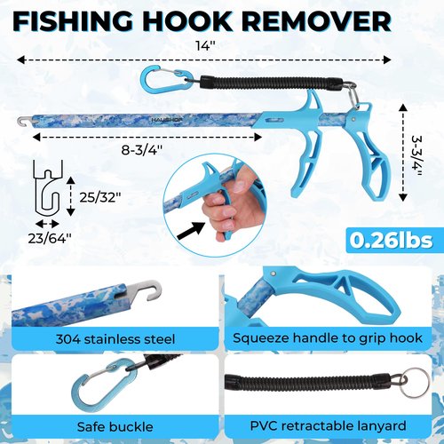 HAUSHOF 3PC Camo Fishing Tool Kit, Fishing Pliers with Sheath, Fish Lip Gripper, Aluminum Fish Hook Remover, Saltwater Resistant Fishing Gear for Fly Fishing, Gifts for Men Women