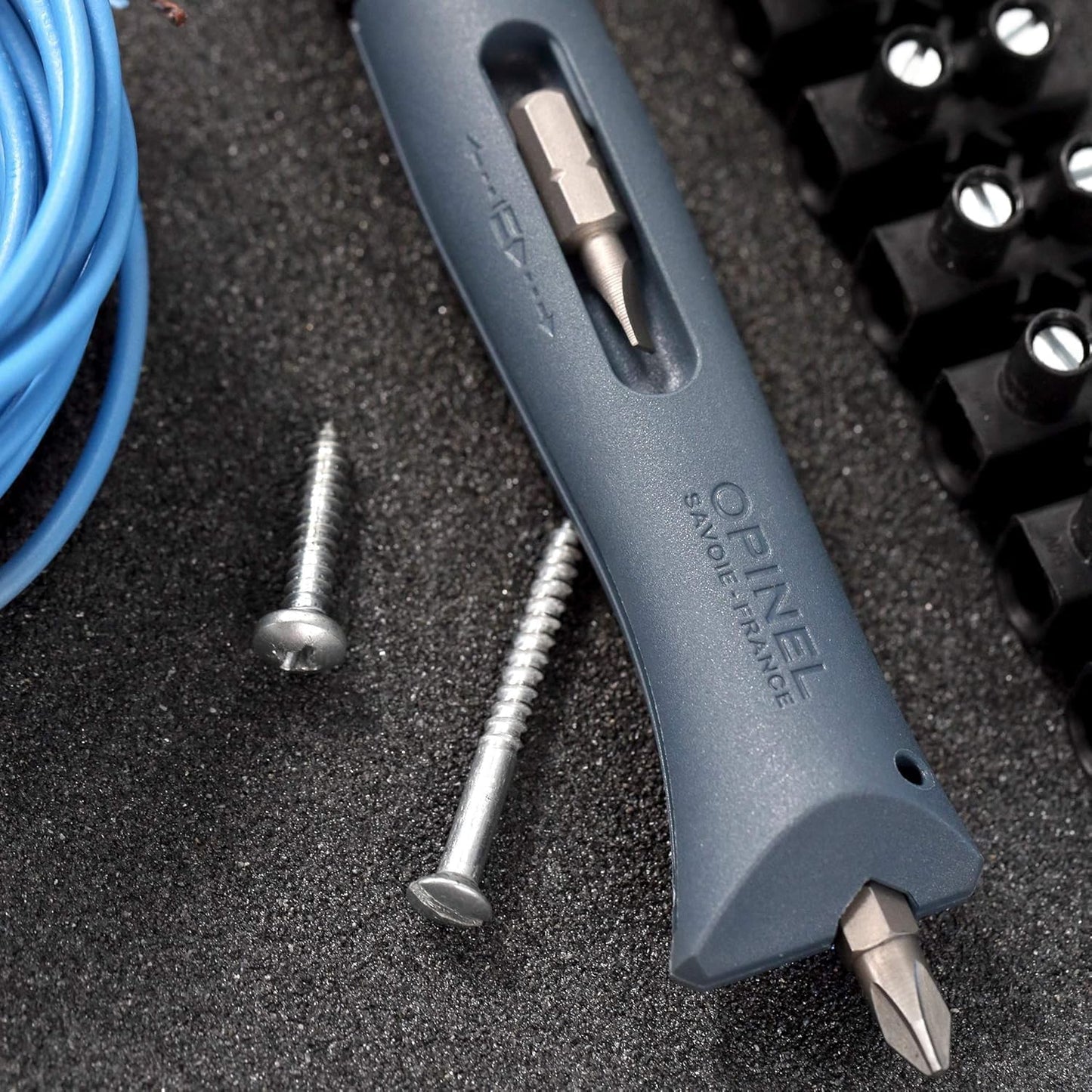 Opinel No.09 DIY - Stainless Steel Folding Pocket Knife and Multi-Tool, Wire Stripper, Screwdriver, Made in France