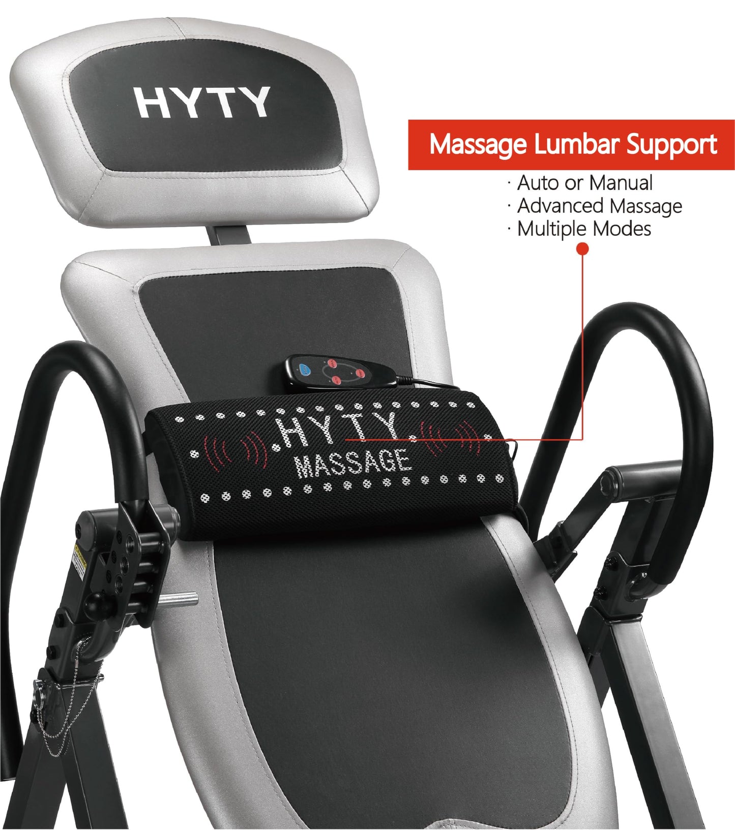 HYTY Massage Inversion Table for Back Pain Relief - Back Stretcher Machine with Adjustable Headrest, Foldable Design, Back Inverter/Strength Training, 300 Lbs Capacity