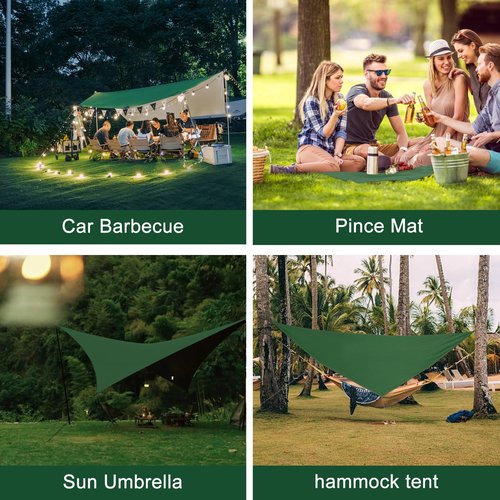 Rain Fly Hammock Waterproof Camping Tent Tarp COVVY Portable Multifunctional Camping Gear Equipment Lightweight Backpacking Shelter Awning for Outdoor Hiking Travel, Fast Set Up with Tent Accessories
