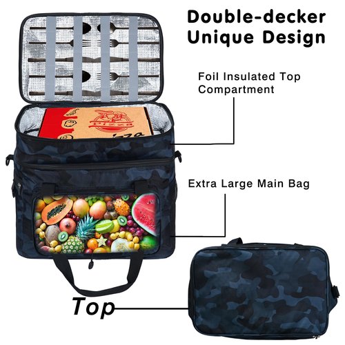 Soft Collapsible Insulated Sided Cooler - 60 Can Large Leakproof Picnic Beach Meal Prep Portable Travel Cooler for Shopping, Kayaking, Road Trips