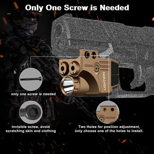 Blue Purple Laser Beams with 800 Lumens Flashlight for Pistols, 3 in1 Laser Light Combo, Tactical USB Rechargeable Laser Sight, Strobe & Steady Flashlight for Picatinny Rail