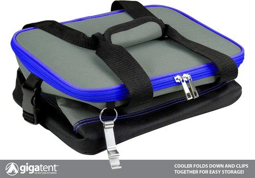 GigaTent Insulated Collapsible Cooler – Soft Lunch Box with Bottle Opener for Camping, Beach and Travel – Lightweight and Tear Resistant Fabric (Small - 12" W, 9" H, 8" D, Blue)