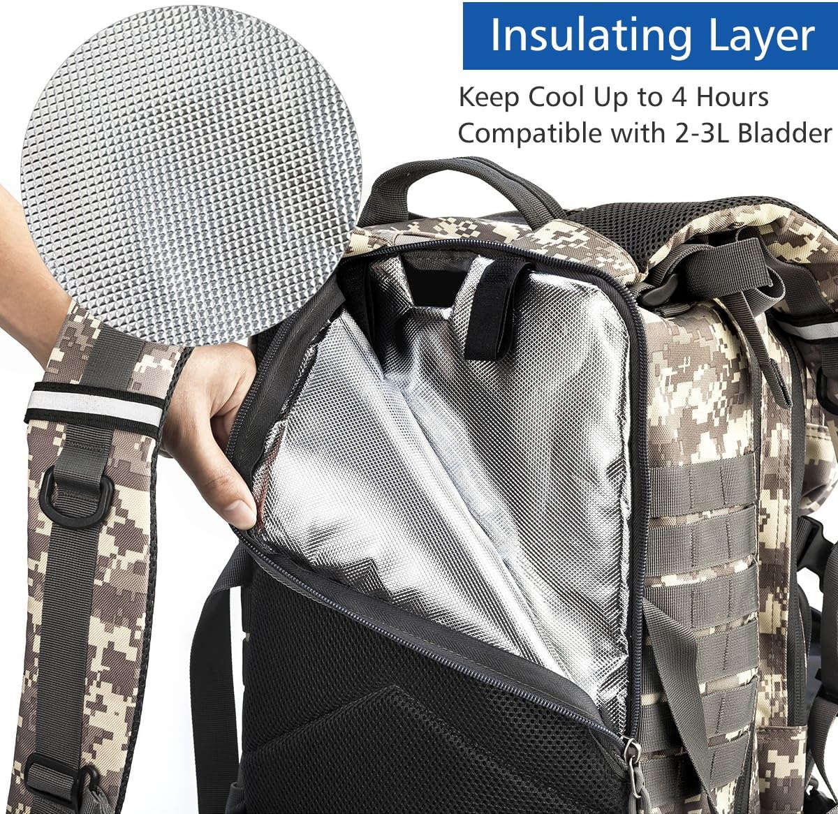 Gelindo 35L Tactical Hunting Backpacks - Military Molle Backpack Survival Bag - Small Tactical Backpack with Molle System for Men, Camouflage