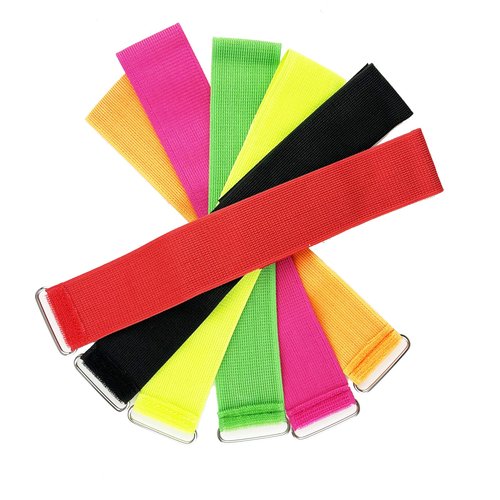 Miokun 6 Pack 3 Legged Race Bands Colorful Firm Elastic Tie Rope for Outdoor Fun (6)