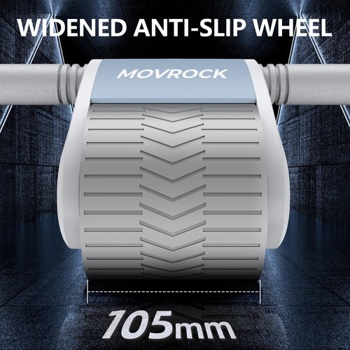 Movrock Ab Roller Wheel with Automatic Rebound for Home Gym Core Fitness, Sturdy Abdominal Exercise Equipment, Includes Knee Pad, Perfect for Ab Workouts and Strength Training, Light Blue