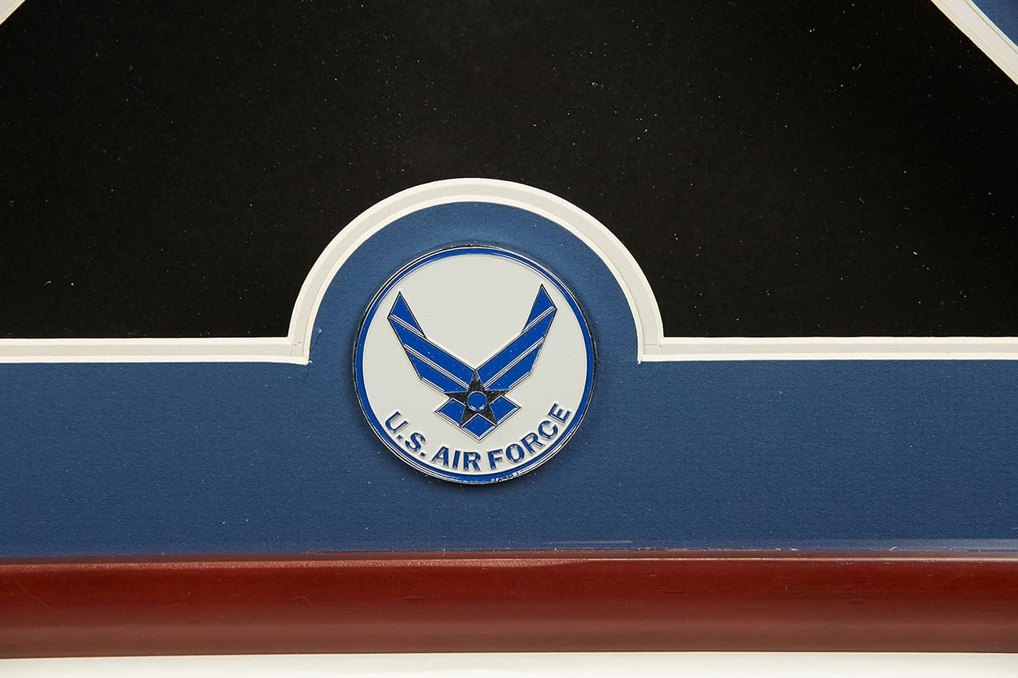 US Flag Display Case with Air Force Medallion Crafted from Premium Quality Materials - Made in USA