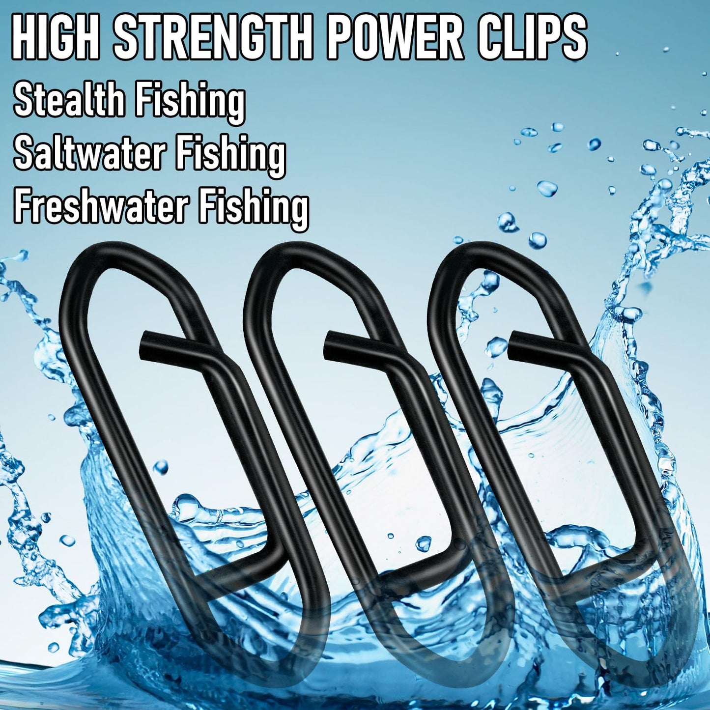 Alwonder 50-Pack Fishing Stealth Power Speed Clips, High Strength Stainless Steel Speed Clips for Fishing Lures Quick Change, Freshwater Saltwater Crankbait Popper Lures Quick Snap Connector 25LB