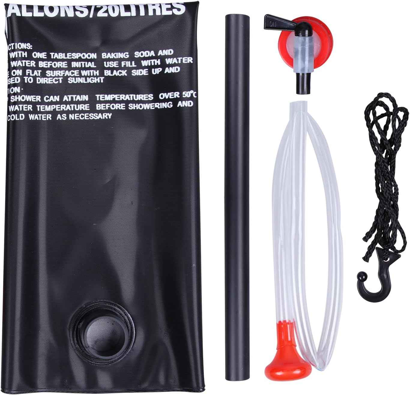 Portable Solar Camping Shower Bag - 5 Gallon Outdoor Shower for Hiking & Travel