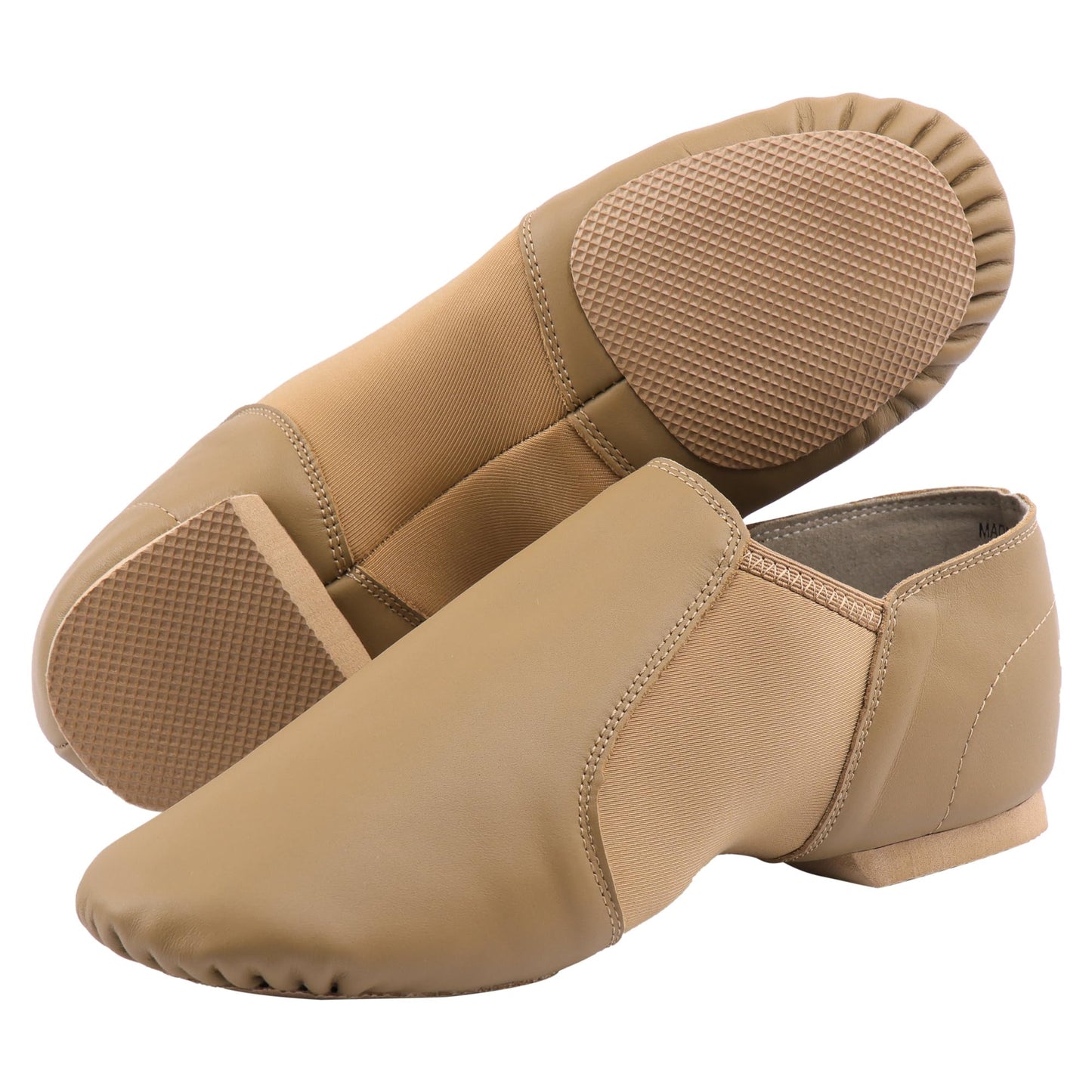 Linodes (Tent Leather Upper Jazz Shoe Slip-on for Women and Men's Dance Shoes Brown 13M