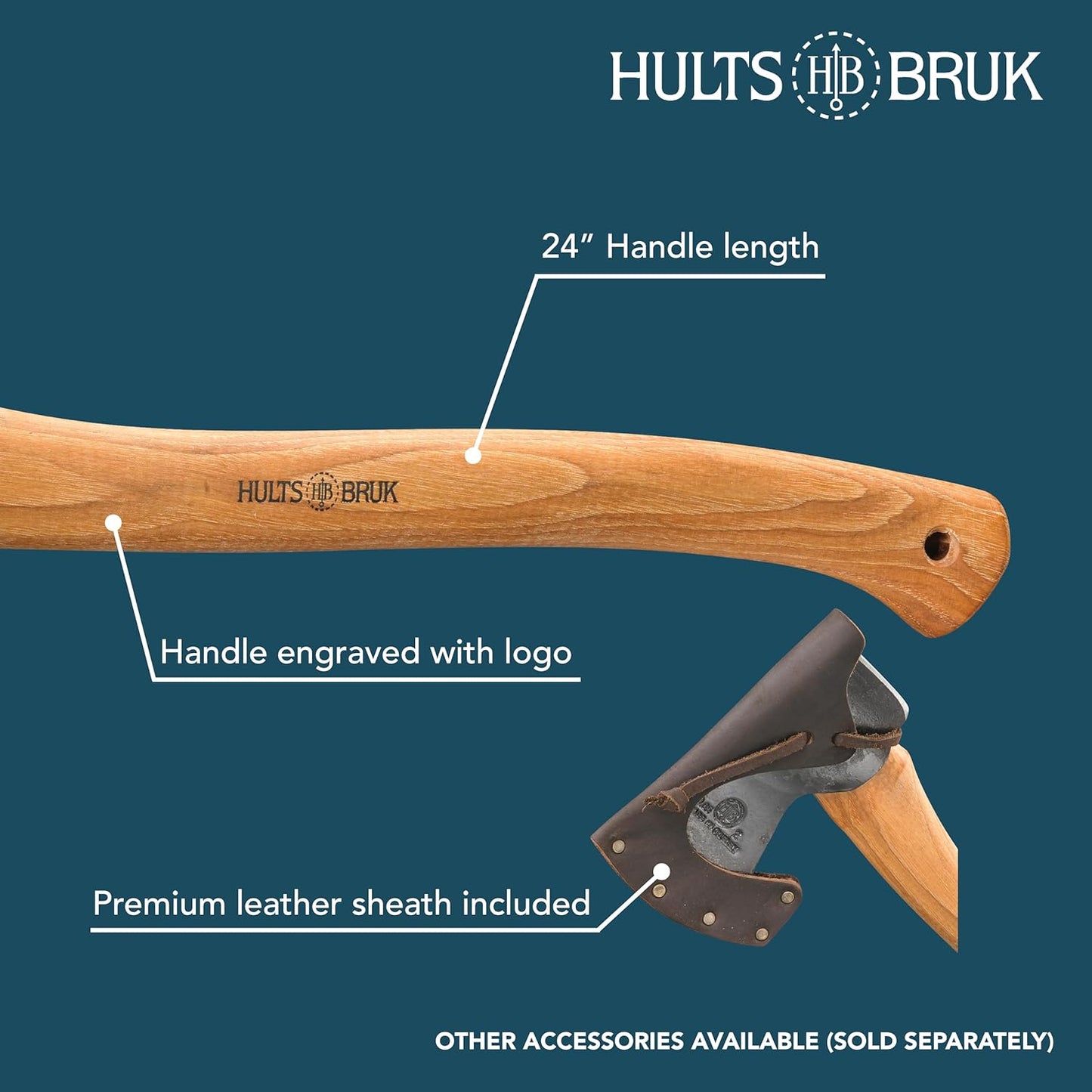 Aneby Hatchet by Hults Bruk - 2 lb Head, 20" Handle for Precision Cutting