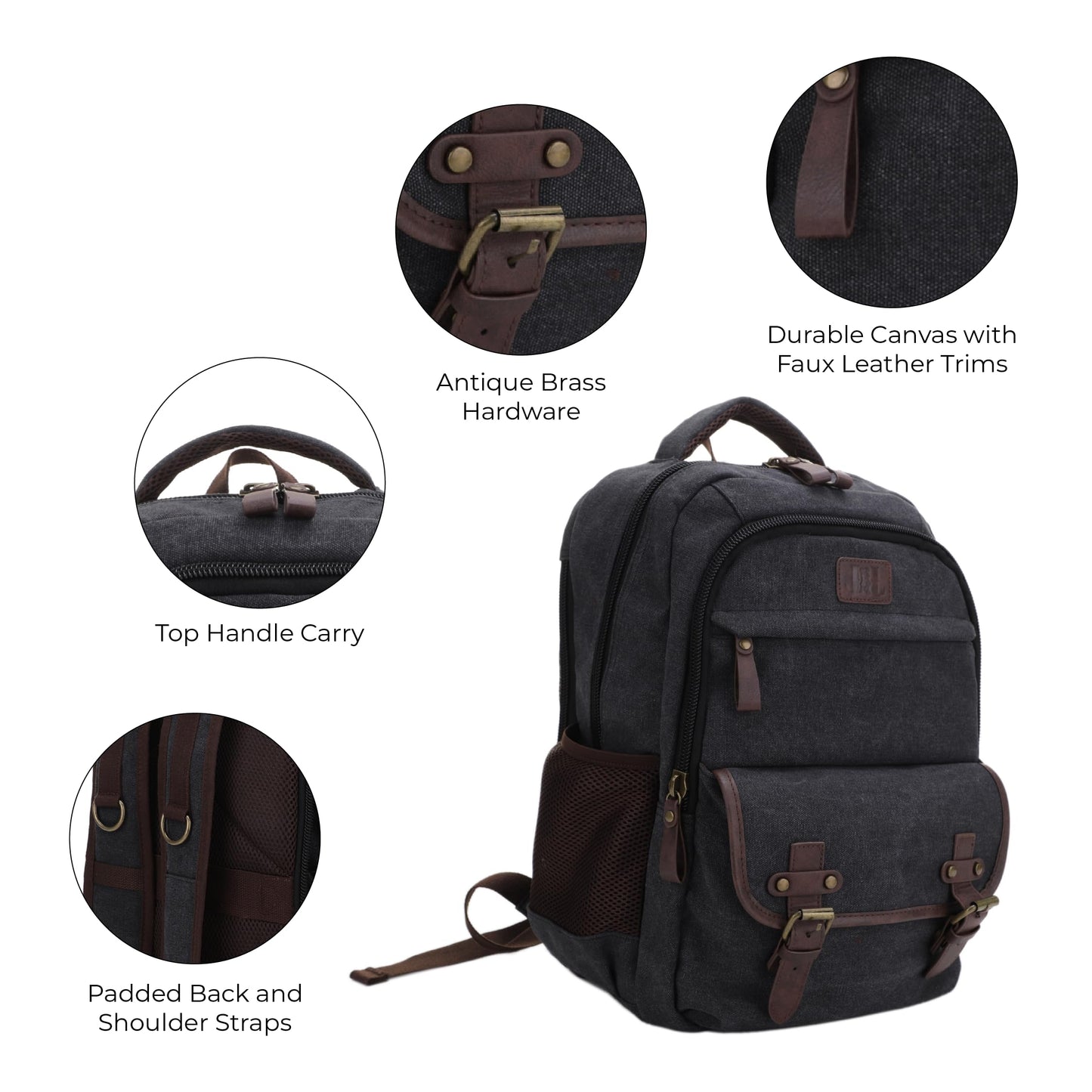 JESSIE & JAMES Alpine CCW Lock and Key For Men Women Outdoors Backpack - Black