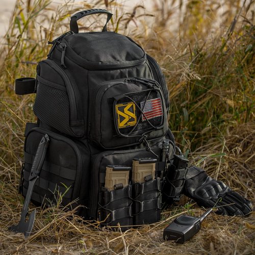 VOTAGOO Tactical Range Backpack for Handguns and Ammo, Gun Cases Bag with 3 Pistol Carrying Cases for Hunting Shooting (Black)