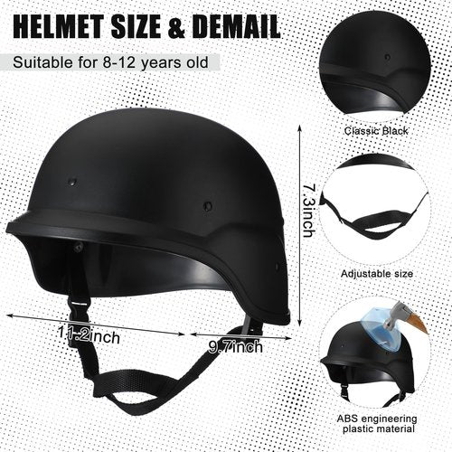 Cuffbow 4 Packs Tactical Vest Helmet Gloves Mask Set Paintball Vest Paintball Airsoft Fast Helmet Mask Gloves(Black)