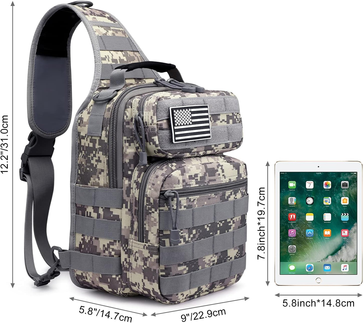 G4Free Tactical Sling Bag Backpack Military Rover Shoulder Sling Pack Molle EDC Small Crossbody Chest Pack