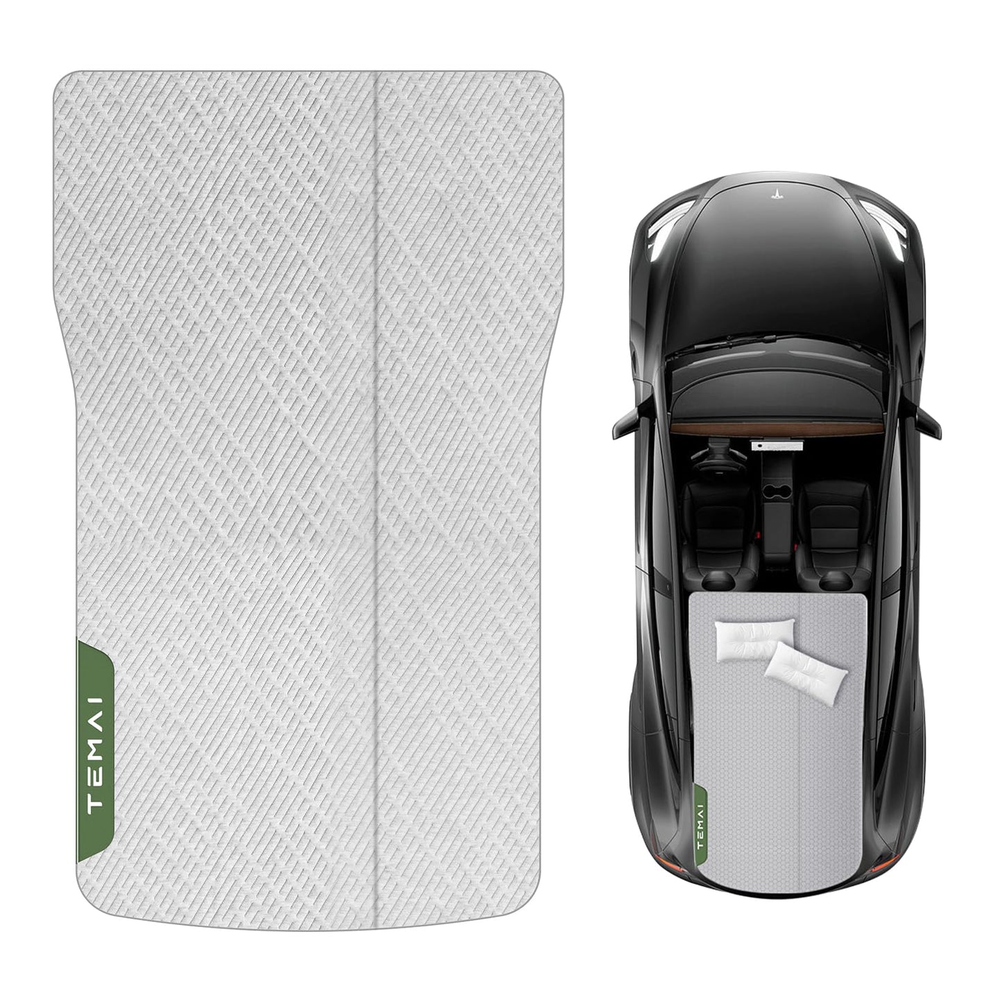 AKwing Tesla Model Y Camping Mattress, Slow-Rebound Memory Foam Mattress for Tesla Model Y, Mid-Large SUV Sleeping Pad with Single/Double Mode, 4 Seasons Use