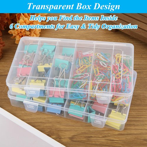 LDHHYH 10 Pack 6 Grids Tackle Box Organizer, Clear Fishing Tackle Boxes, Clear Organizer Box with Dividers, Plastic Storage Organizer Container for Crafts, Beads, Earrings, Screws, Nail, Pins