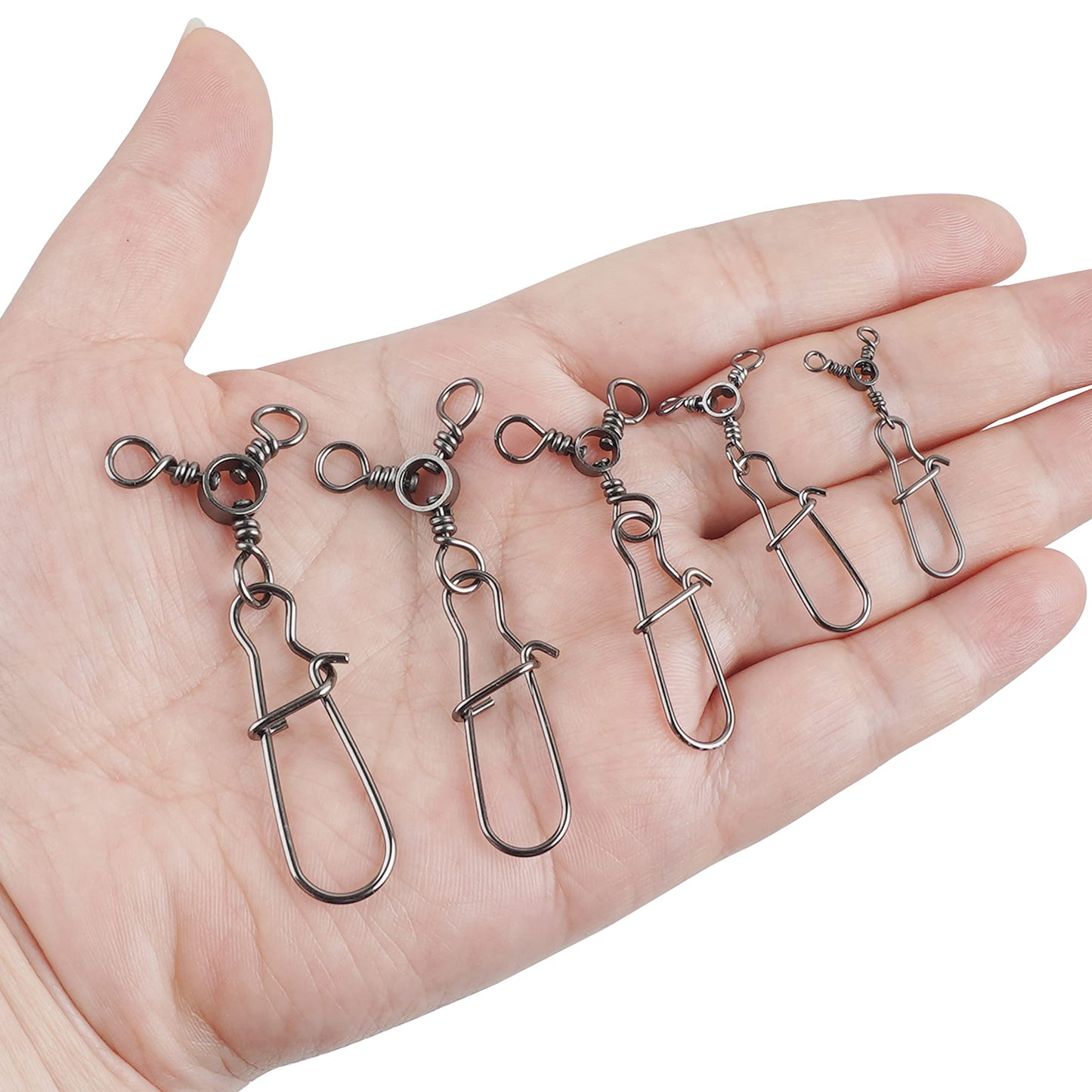 AGOOL Fishing 3 Way Swivel Snaps - 30pcs T-Turn Fishing Swivels Triple Swivels Cross Line Duo Lock Snap Swivels Fishing Lure Connectors Fishing Tackle for Trolling Catfish Rig Saltwater Freshwater