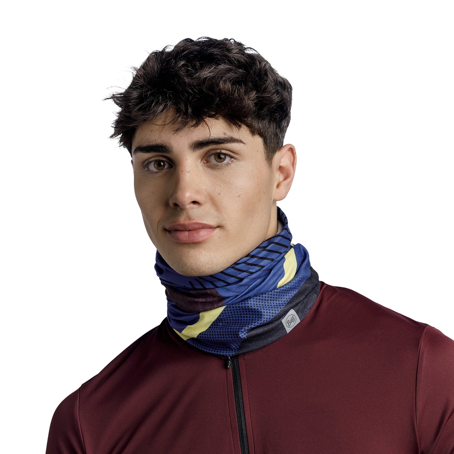 BUFF CoolNet UV Bike Neck Gaiter, Reflective, UPF 50 Sun Protection, Breathable, Cooling Bandana, Quick Dry Face Mask, Akim Cobalt, Adult Size