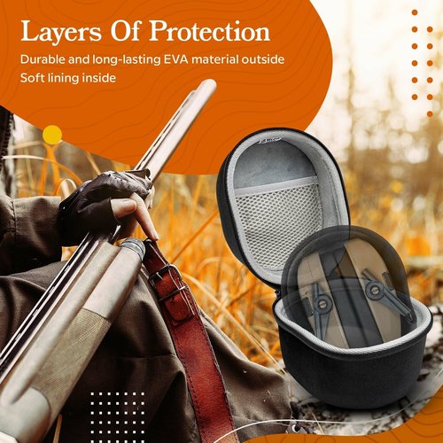 Walkers Razor Tacti-Grip Lightweight Shooting Hunting Range Slim Hearing Protection Muff with Rubber Headband (Flat Dark Earth) Bundle with Protective Case