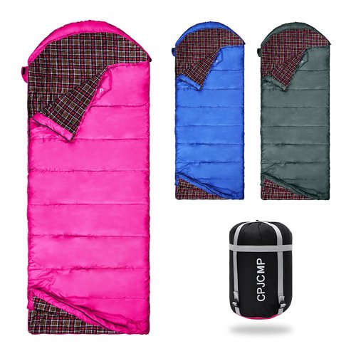 CPJCMP 0 Degree Sleeping Bag|100% Cotton Flannel XXL for Adults|Big and Tall Cold Weather Winter Zero Degree Camping,Free Compression Sack