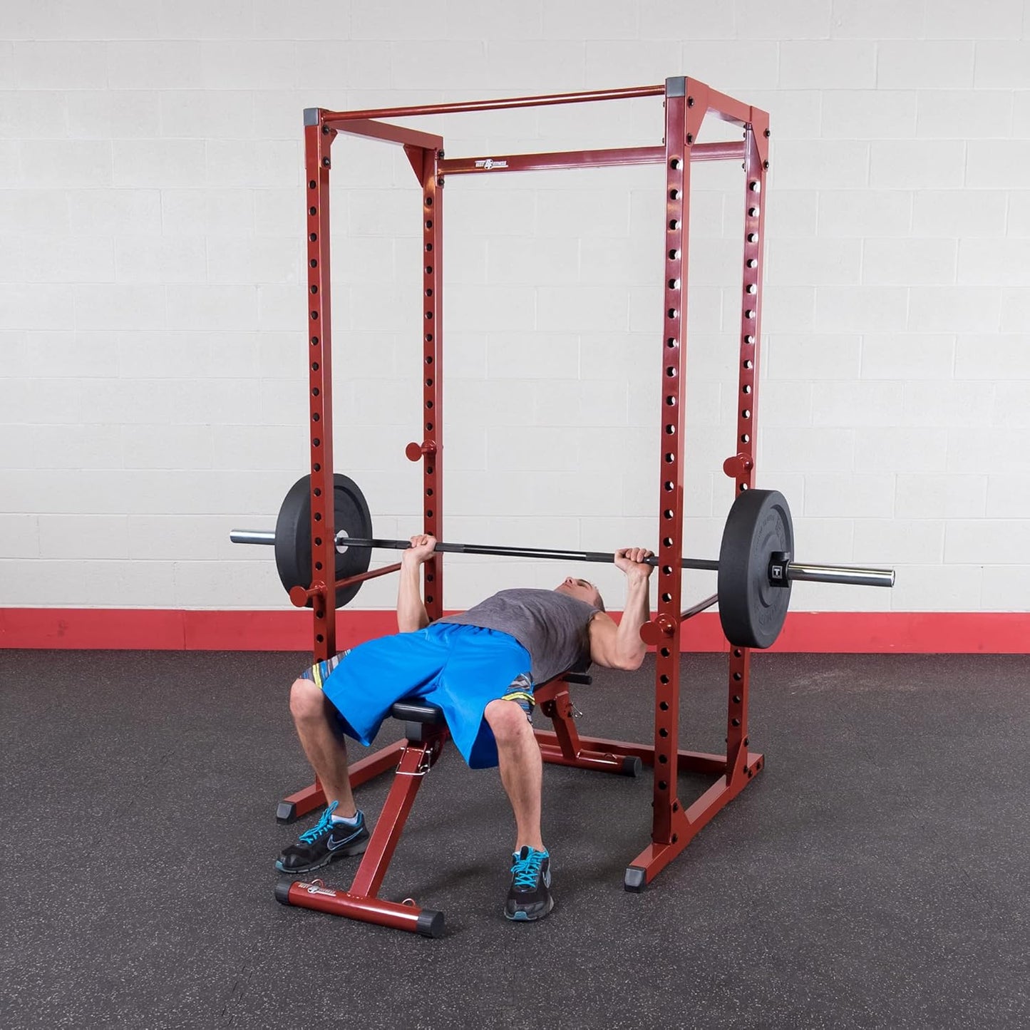 Best Fitness Power Rack - 14-Gauge Steel Home Gym with 500lb Capacity, Chin Bar, 23 Adjustable Safety Bars, Optional LAT & Dip Attachments, Midnight Black