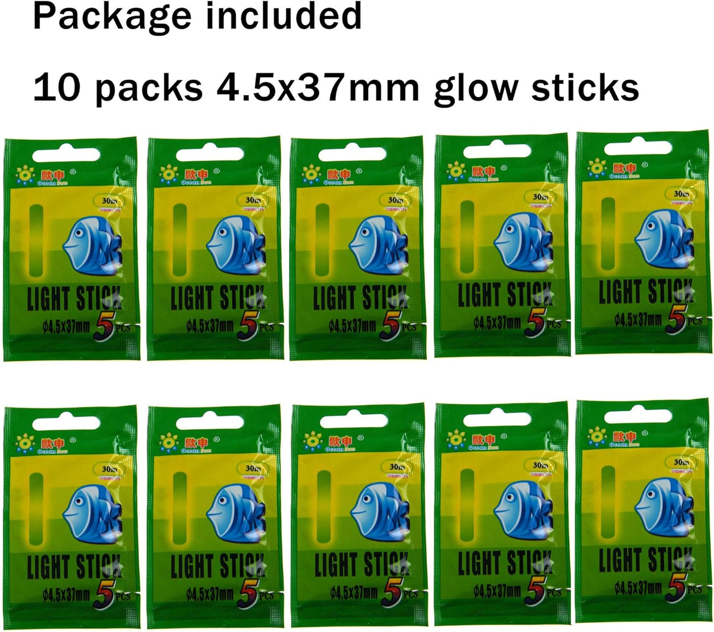 QualyQualy Fishing Glow Sticks for Bobbers 1" 1.5" 2" 3" Fishing Bobber Lights, Fishing Rod Bell Alarm Lights, Bobber Glow Sticks Bulk Kit 10-250Pcs