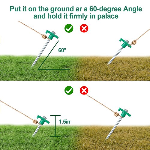 Seaponer Hunting Blind Stakes, Heavy Duty Metal Tent Pegs Ground Blind Anchor for Hunt Trip, Hunting Blinds Drilling Stakes for Deer Turkey Dove Bowhunter, 4 Pack