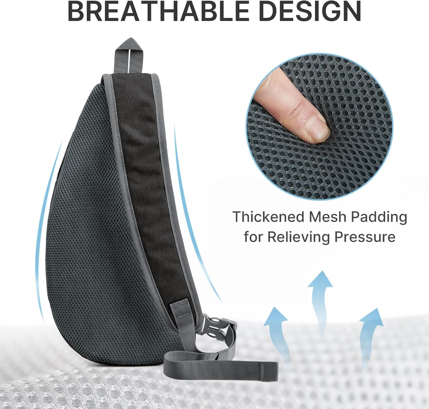 G4Free Sling Bag for Men Women, Small Crossbody Backpack Lightweight Chest Shoulder Bags for Travel, Outdoor and Sports (Black)