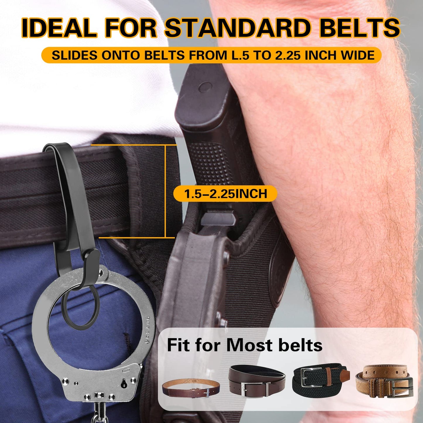 Manesi Duty Belt Key Holder, 4PCS Superior Key Ring Holder, Upgraded Quick Release Belt Key Clip with Keyrings for Police, Law Enforcement and Workers