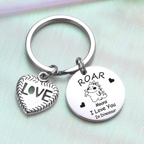 ZQEOU Dinosaur Gifts Dinosaur Stuff Dinosaur Lover Jewelry Dinosaur Charm Gift For Daughter Keychain Dino Keychain Dinosaur Party Favors Keychain Dinosaur Accessories Dinosaur Couple Gift