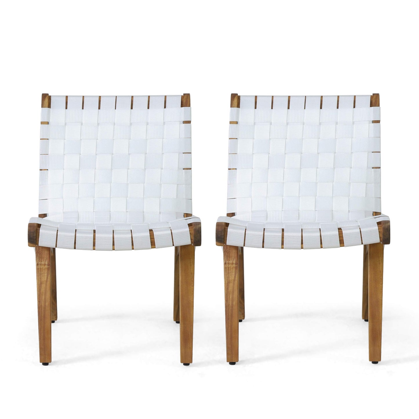 Christopher Knight Home Charlotter Outdoor Lounge Chair, White + Teak