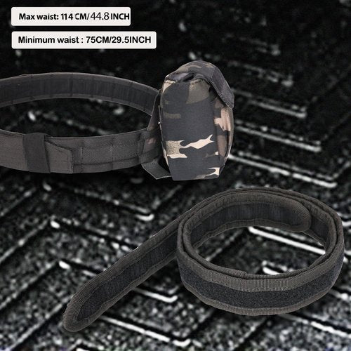 YAKEDA Tactical Battle Belts for Men- Quick Release Trigger Airsoft Belt Heavy Duty Belts with Pouches 7 PCS (CP)