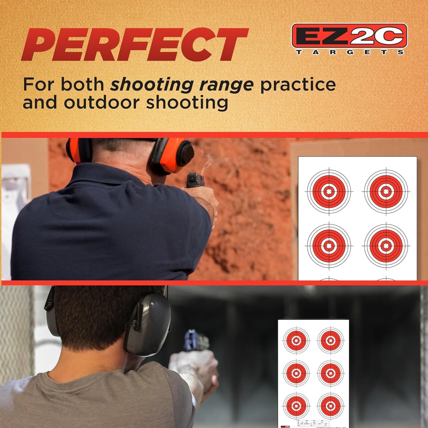 25, 50, 75 Yard Rifle Targets (25 Pack), Long Range Shooting Paper Targets (100 yd), Bullseye Target Style, High Visibility Firearms, Pistol, Airsoft and BB Gun Rifles Target 11" x 17"
