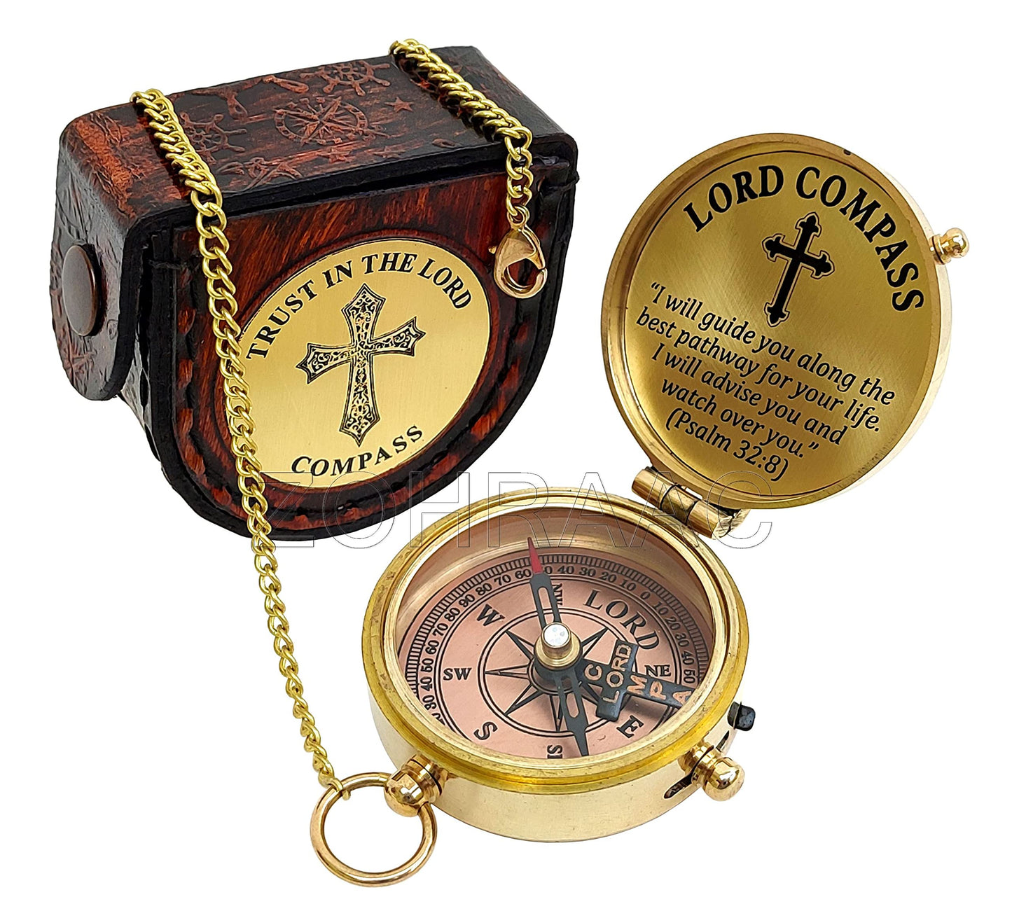 I Will Guide You Psalm 32:8 Quote Lord Compass Religious Gift, My Soul, My Treasure, My Today, My Tomorrow, Christian Gifts for Men, Catholic Gifts, My Forever, Confirmation Gift Ideas, Baptism Gifts