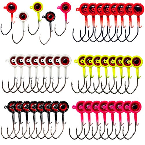 Bombite 40pack Crappie Jig Heads,Crappie Jigs Fishing Jig Heads Hook Lure Fishing Jigs Heads for Bass Fishing 1/16oz