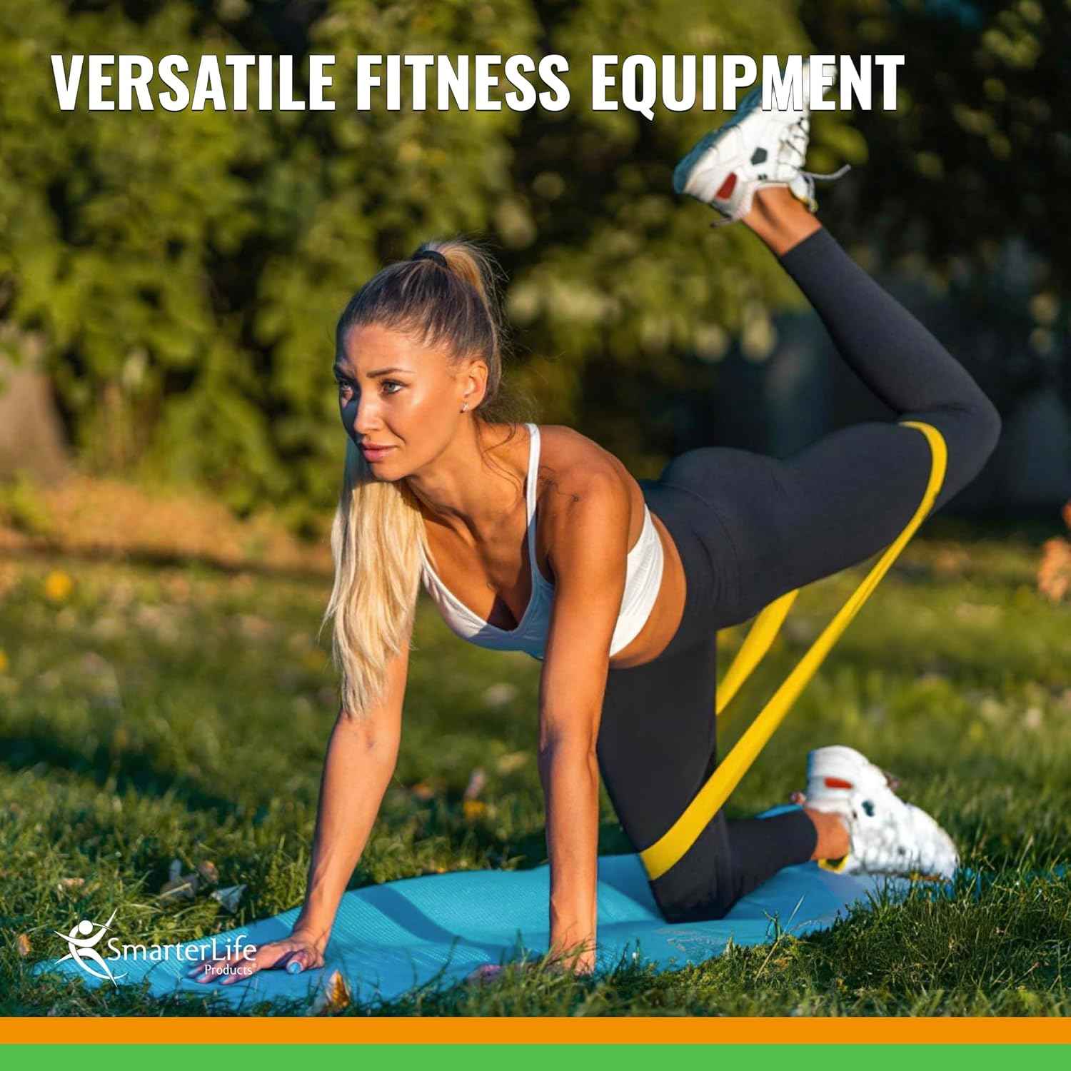SmarterLife Resistance Bands - Latex-Free Exercise Bands for Home Gym & Weight Loss, 5 Extra Wide Booty Bands for Men & Women