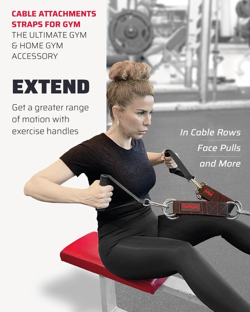 THEFITGUY Belt for Pulling & Cable Attachments Gym Straps Bundle