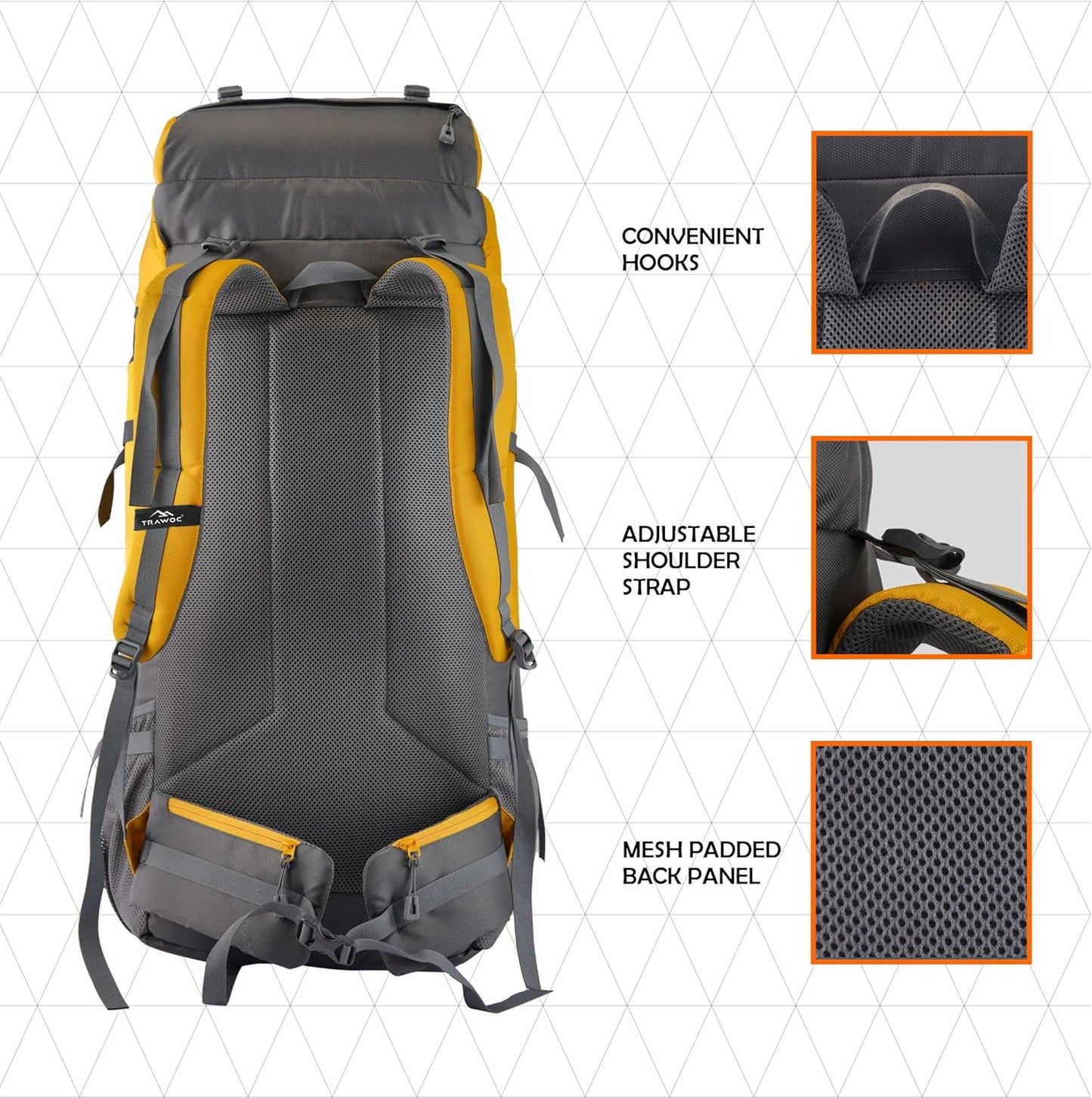 STONEX 60 Ltr Travel Backpack Trekking Rucksack bag for Men & Women Travel Camping Hiking Backpack, Sky Blue