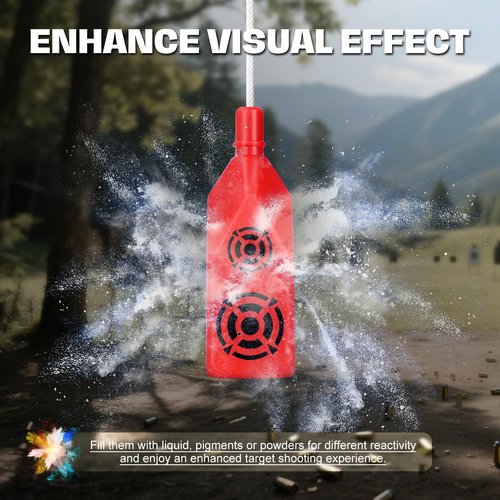 Ideagle 6 Pack Shatterproof Bottle Shooting Targets, Plastic Bottles for Backyard Shooting, with Hanging Rope for Target Practice, Ideal for Indoor and Outdoor Training