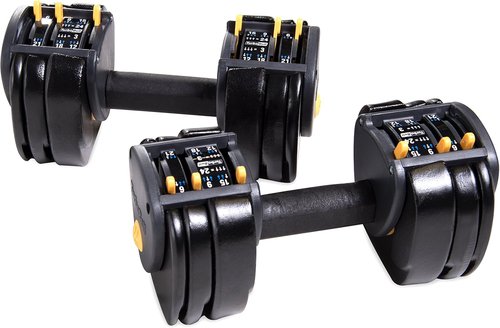 CAP Barbell TurboBell Adjustable Dumbbell Set with Rack, 24 lb Pair