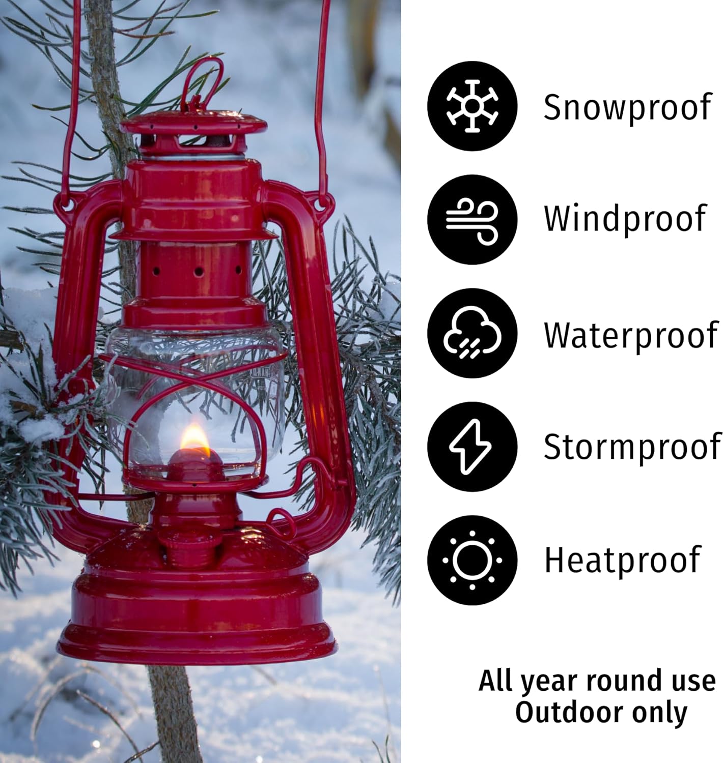 Outdoor Kerosene Fuel Lantern, German Made Weather Resistant Baby Special 276 Galvanized Hurricane Lamp for Camping or Patio, 10 Inches, Bronze